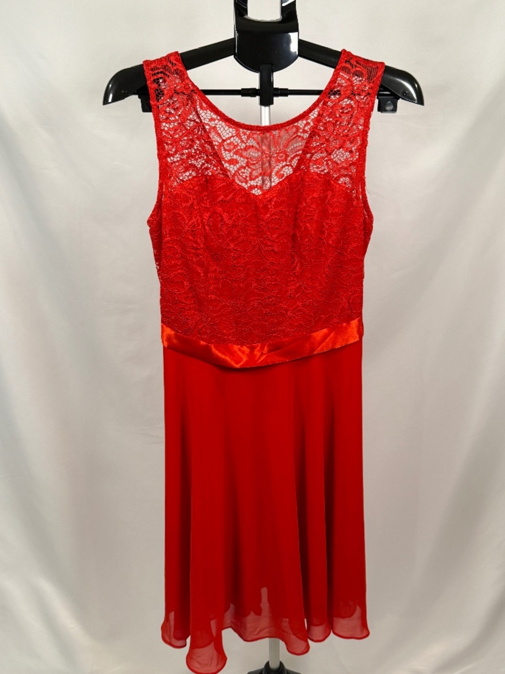Red Lace Homecoming Dress Berry Love M Satin Bow Chiffon Fit & Flare